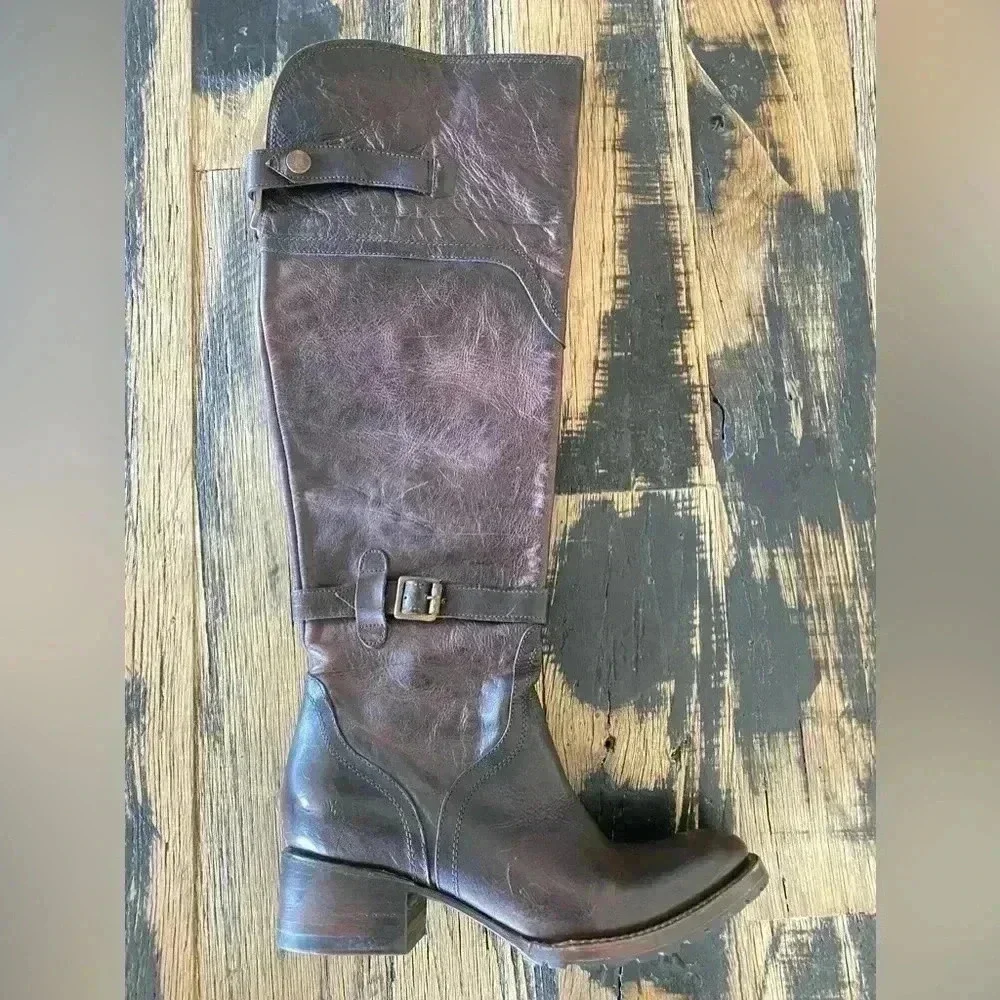 NEW Freebird by Steven Quebec Antique Brown Leather Equestrian OTK Boot Sz 8